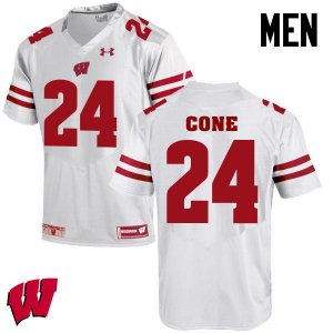 Men's Wisconsin Badgers NCAA #24 Madison Cone White Authentic Under Armour Stitched College Football Jersey UF31U18YX